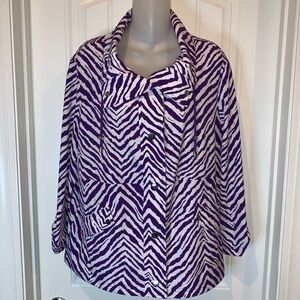 Chico’s Zenergy Purple & White Jacket.